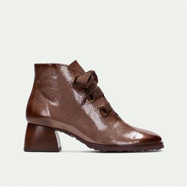 Hispanitas Marsella Block Heel Ankleboot - Taupe Patent